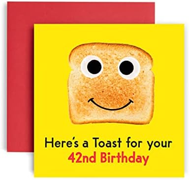 Huxters 16th Birthday Card  Funny Birthday Cards for Women and Men  Heres a Toast Happy Birthday Card  Paper Birthday Card for Him and Her  Carbon Neutral Toast Birthday Card and Envelope (16th)