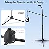 Heavy Duty Adjustable Microphone Stand with Boom Arm & Flexible Phone Holder, Floor Tripod Mic Stand with Carry Bag for Streaming, Podcast, Recording, Singing #4