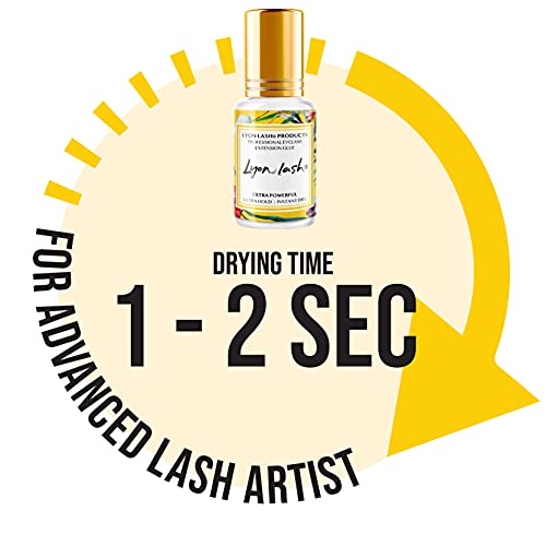 Extra Powerful Eyelash Extension Glue - Lyon Lash 5Ml Performance Glue | 1-2 Sec Dry Time | 6-8 Weeks Retention | Black Adhesive Supplies For Professional Use #TOP3