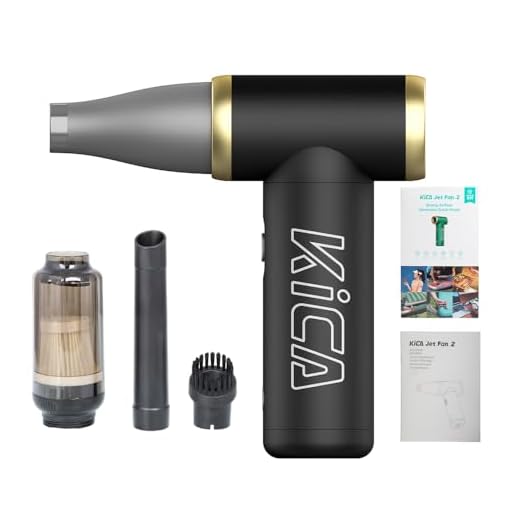 100000RPM Aspirador de pó Portatil, Ki~CA Jetfan 2.0 Espanador de Ar Elétrico+Acessório de Vácuo para Limpeza de Computador/Teclado/Casa