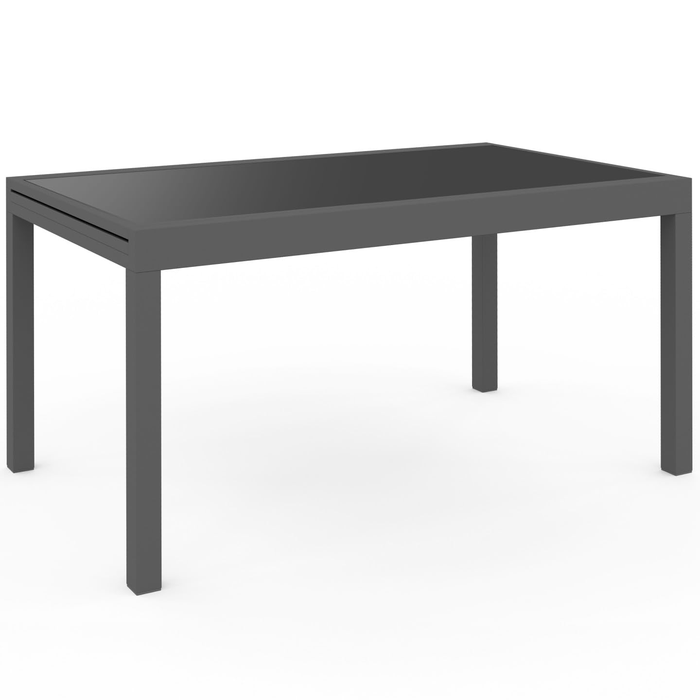 IDMarket - Mesa de jardín rectangular extensible Madrid 135-270 cm 8-12 personas gris antracita