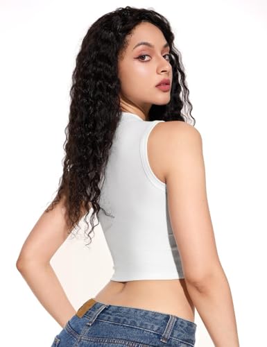 Chic Sleeveless Mock Neck Crop Top for Women - Image 3