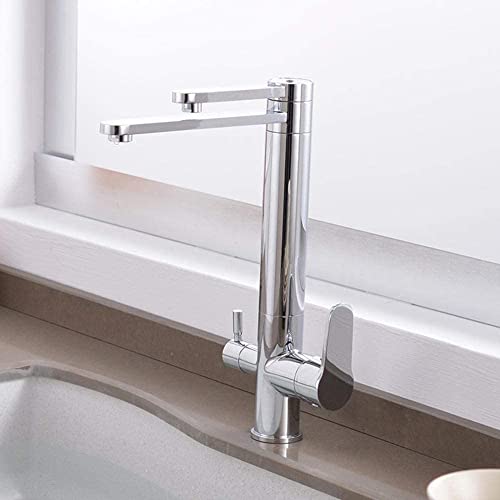 Mitigeur 3 en 1 pour filtre à eau en chrome pur, robinet d'évier haut de gamme