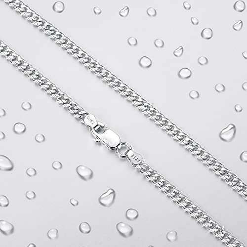 Gliveor Silver Chain For Men, 20 Inch Sterling Silver Chain Necklace For Men 3Mm Cuban Link Chain For Mens Silver Chain Mens Chain Sterling Silver Chain For Men Necklaces Chains For Men Jewelry Gifts #TOP4