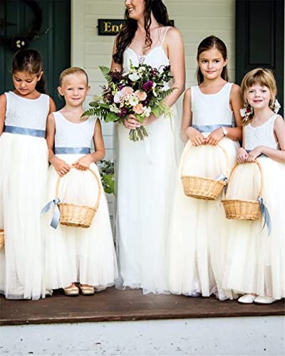 Image of Topmaker Flower Girl Dress for Toddler Baby Girls,Lace Tulle Dress for Wedding,Birthday Party,Photoshoot,Special Occasion