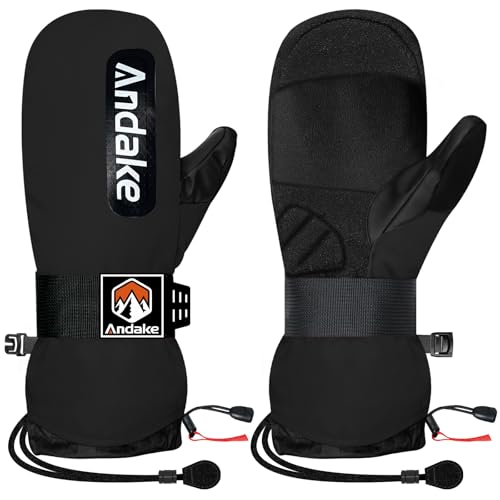 Andake Skihandschuhe für Herren Damen Jugendliche,Snowboard Handschuhe Warme wasserdichte Winddichte Winterhandschuhe Fäustlinge für Snowboarden Skifahren Wintersport im...