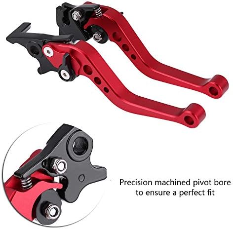 Tbest Cb125F Clutch Lever,Front Brake Lever,Motorcycle Brake and Clutch Lever Kit,1 Pair of CNC Motorcycle Clutch Drum Brake Lever Handle Fit for GY6,Fit for CG125 Red