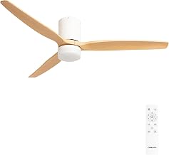 CREATE / WINDCALM L/ABS Ceiling Fan with White Light Wood Effect Blades with Remote Control / 40W, Timer, Ø152 cm, 6 Speed, 3 Light Temperatures, Summer-Winter Function