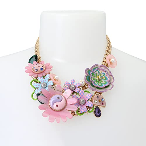 Betsey Johnson Flower Drama Bib Necklace #TOP1