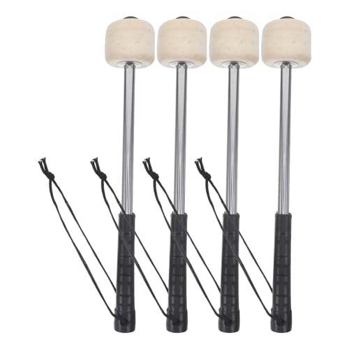 Yardwe 4 piezas Baquetas para tambor de marcha de acero inoxidable con mango ergonómico para percusión para estudiantes y bandas miniatura 1