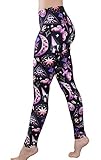 Comfy Yoga Deluxe - Dry Fit Capri Leggings - High Waist Fold-Over - Printed Yoga Pants - Medium/Large