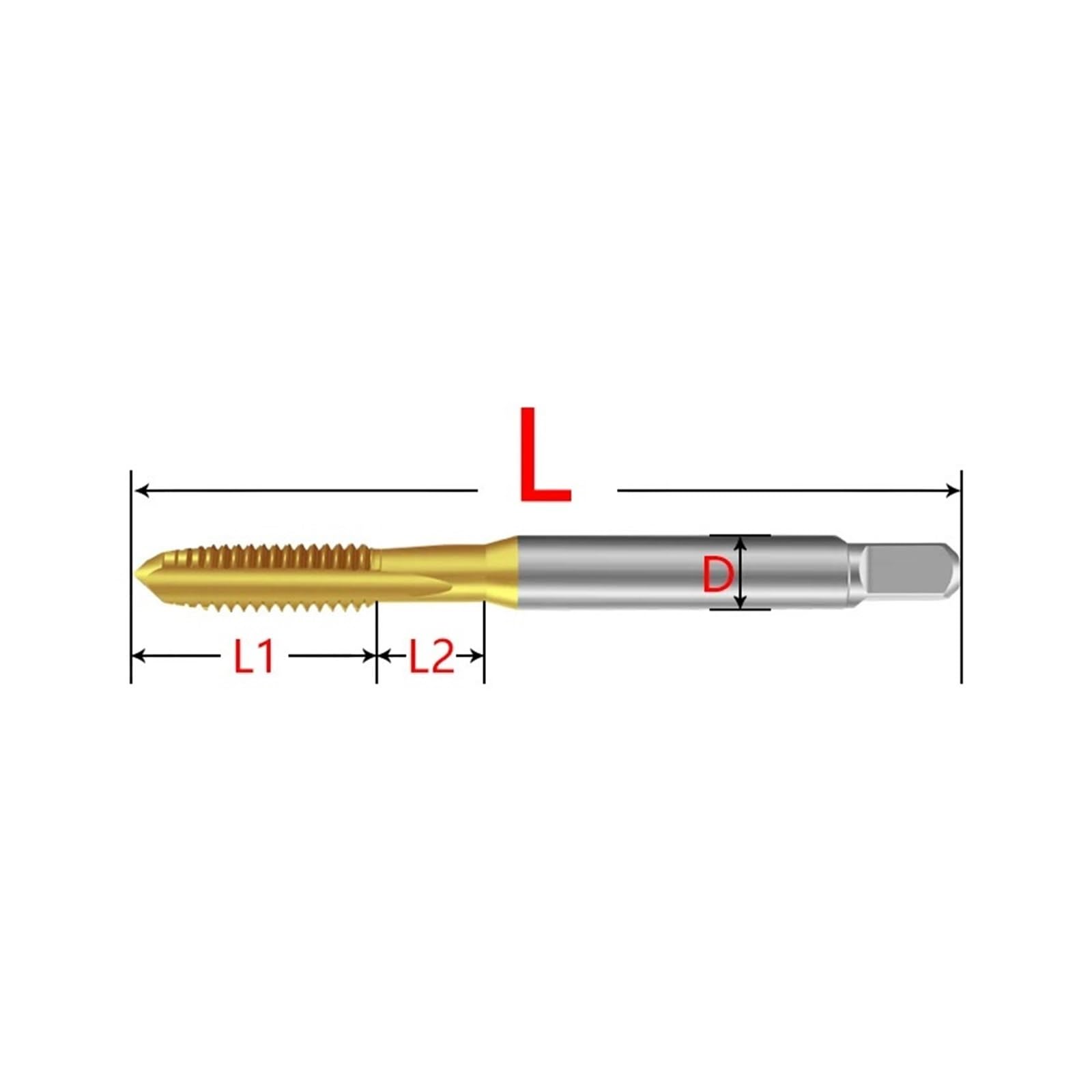 Juego de Brocas para Taladro, machos de roscar Rectos Acanalados para Mano Izquierda, con Revestimiento Tap, M2-M12