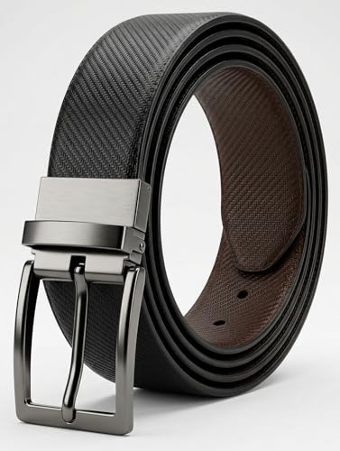 Men's Reversible Genuine Leather Belt for Men | 2-in-1 Waist Belt...