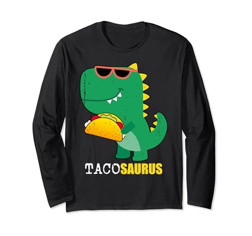 Tacosaurus Taco Dinosaurio Pegatina Estilo Niños Hombres Mujeres Manga Larga
