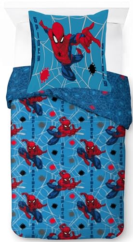 Jay Franco Marvel Spiderman Ensemble Housse de Couette – Linge de Lit Ultra Doux pour Enfants...