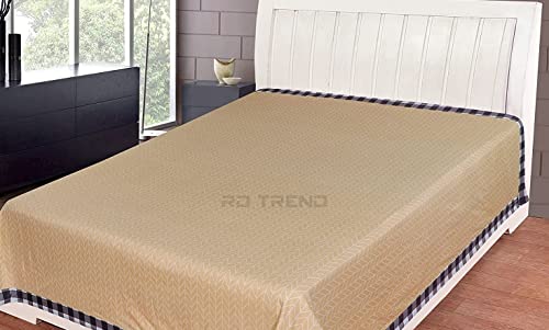 Image of RD TREND Presents Luxurious Glace Cotton Supersoft 180 Tc Double Size(90X100 Inch)Flat Solid Double Bedsheet(Topsheet)Without Pillow Covers Colour Beige