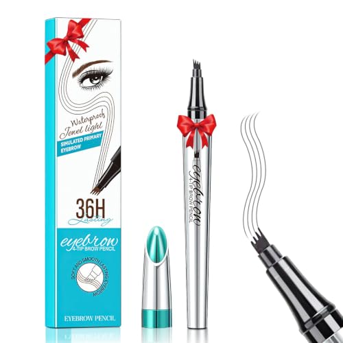 Microblading Eyebrow Pen, Eyebrow Pencil with 4-Fork-Tip (Dark Gray)