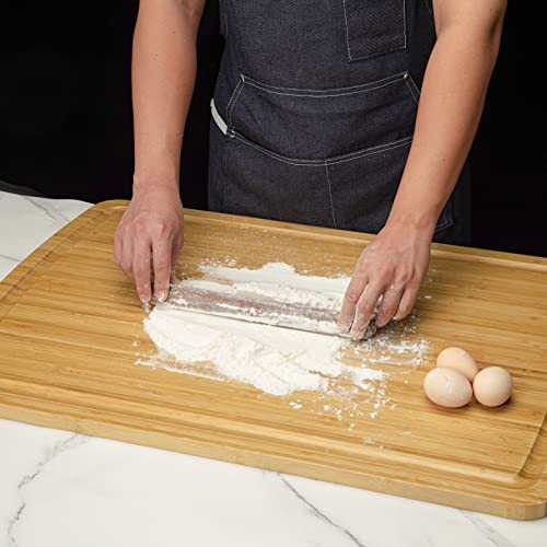 30 x 20 Extra Large Cutting Board, Bamboo Stove Top Cover, Over the Sink Cutting Board with Juice Groove, Heavy Duty Charcuterie Board for Kitchen
