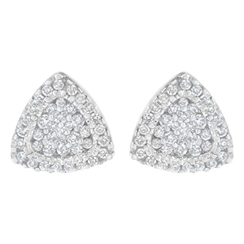 14K White Gold 1/2 cttw Trillion Shaped Diamond Stud Earrings (H-I Clarity, SI2-I1 Color)