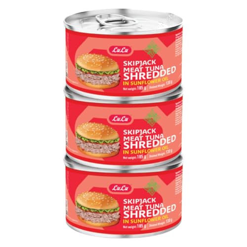 LuLu Skipjack Tuna Shredded in Sunflower Oil 3 x 185 g