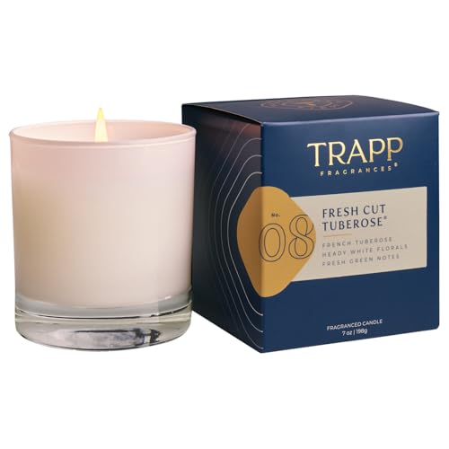 Trapp - No. 8 Fresh Cut Tuberose - 7 oz. Signature Candle - Aromatic Home Fragrance with Floral Scent of French Tuberose Heady White Florals & Fresh Green Notes Notes - Petrolatum Wax