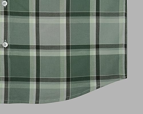 Image of GHPC 100% Cotton Checkered Half Sleeves Regular Fit Formal Shirt for Men
