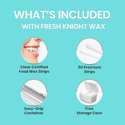 Image of Fresh Knight Braces Wax. Dental Wax for Braces & Aligners - Premium Orthodontic Strips Food Grade - Natural Beeswax Braces Wax