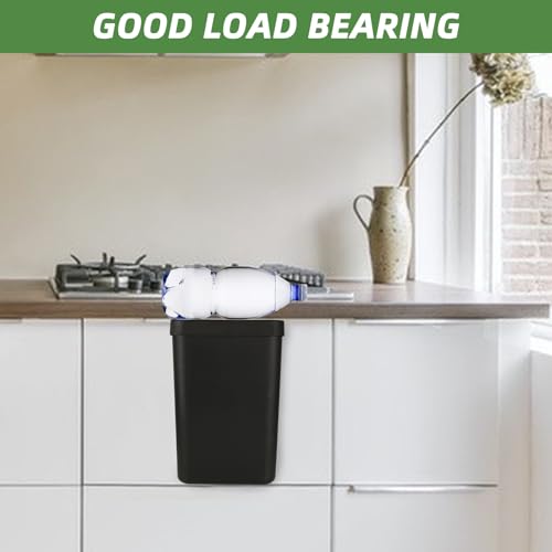 Image of 1Pcs Hanging Trash Can with Lid, 3.2 Gallon /12L Kitchen Hanging Garbage Can with Lid, Large Wall-Mounted Compost Bin Under Sink for Kitchen, Bathroom, Cabinet Door(Black)