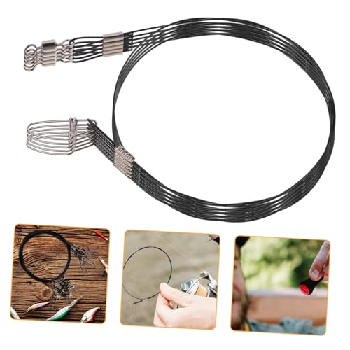 10 piezas de líderes de pesca acero con giratorios y clips miniatura 7
