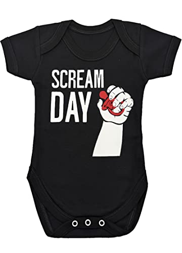 Baby Moo's SCREAM DAY Body unisexe pour bébé - Motif musique punk punk punk, Noir , 0-3 Months