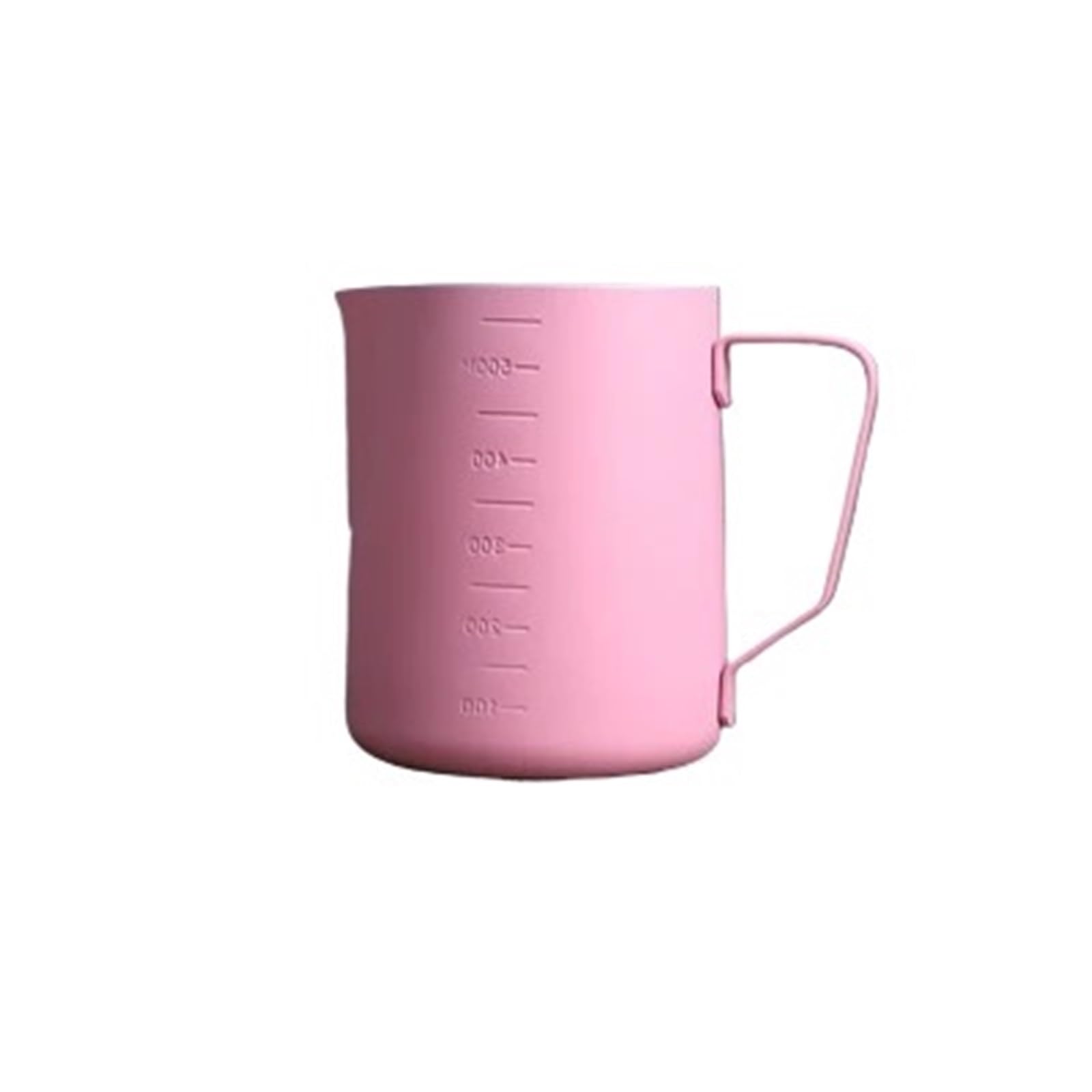 Jarra de espuma con revestimiento antiadherente, taza leche escala, jarra crema Latte artesanal café Barista, 2 uds para Latte Art(600ml-pink)