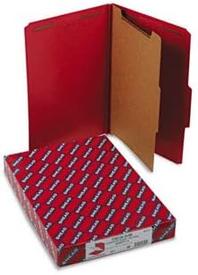 Smead 18731 Carpetas de clasificación de cartón prensado de color rojo brillante con sujetadores Safeshield – Legal – 8.50 x 14 – 2 expansiones – 2