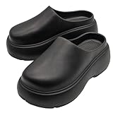 [APOSITV] クロッグサンダル レディース 厚底 サボサンダル 軽量 黒 eva (ブラック, 日本の靴のサイズ寸法, 大人, アルファベット, M)