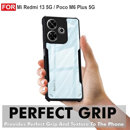 Image of Zapcase Back Case Cover for Mi Redmi 13 5G | Compatible for Mi Redmi 13 5G Back Case Cover | Clear Case with Camera Protection | (TPU + PC | Matte Black)