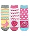 Jefferies Socks Girls Fashion Pattern Crew Socks 6 Pair Pack (X-Small, Multi Fruit/Animals)