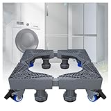 Universelle mobile Basis: Wir bieten 4 doppelte 360°-Schwenkräder mit Bremsen für die Waschmaschinenbasis an. Drücken oder ziehen Sie Ihr Gerät weg, um Böden zu reinigen und Feuchtigkeit fernzuhalten. Die Basis hebt Ihr Gerät an. Sie können die Höhe nach Ihren Bedürfnissen anpassen.
