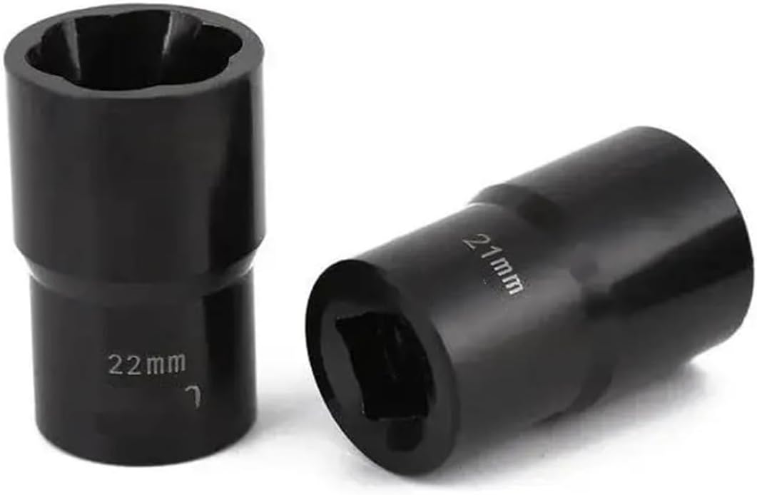 1Set Drive Impact Bolt Nut Removal Extractor Socket Tool Set 17mm 19mm 21mm 22mm Twist Socket Set Lug Nut Remover Extractor Tool
