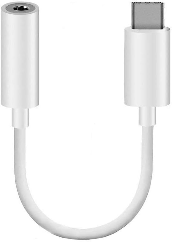 RUITEXUN Type C Headphone Audio Adapter, USB-C to 3.5mm Female Aux Microphone Connector Cable for Motorola Moto Z Droid, XPS13, LeEco Le 2 Max 2 and More Type C Port Devices (White)