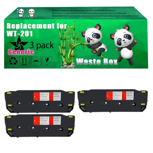 Image of Replacement WT-201 Waste Box Compatible for Canon Imagerunner Advance C350 C1335iF IR Advance C356i Printers, Up to 30000 Pages, Vivid Colors, Contains Chip (3 Pack Black)