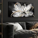 SOUGUAN Wall Art for Bedroom Black and White Flower Picture Artwork Botanical Decorations for Living Room Kitchen Dining Room Office 20x40 Inch