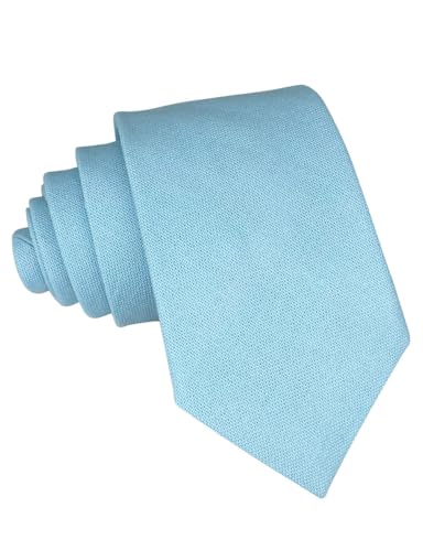 Image of Kebocis Mens Solid Color Cotton Necktie for Men