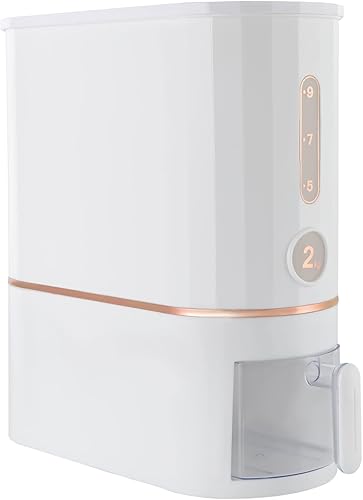 Dispensador de arroz, contenedor de arroz de 22.0 lbs22 libras, dispensador de cereales con tapa y taza medidora, organizador de almacenamiento de