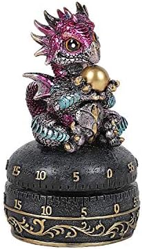 Pacific Giftware Fantasy Guardian Purple Dragon with Egg Mechanical Kitchen Timer Functional Decorative Figurine Statue