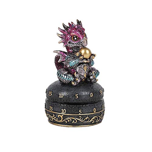 Pacific Giftware Fantasy Guardian Purple Dragon With Egg Mechanical Kitchen Timer Functional Decorative Figurine Statue #TOP16