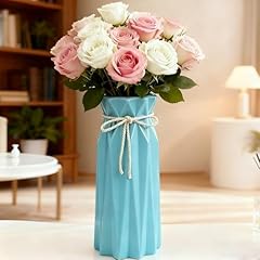 #B 9.5" Blue Tall Vase