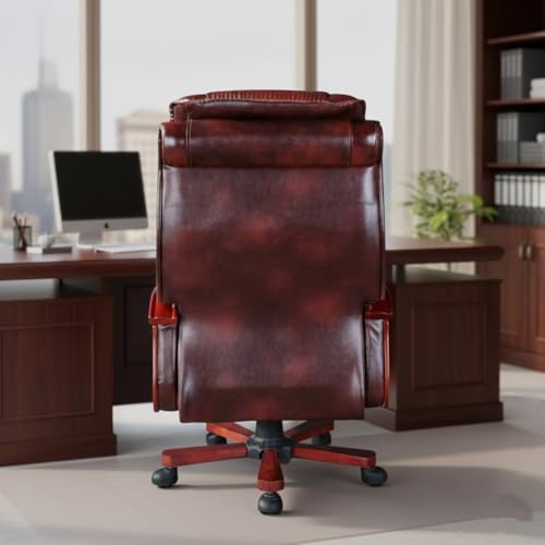 Image of Lakdi The Furniture Director & Executive Chair for Office Modern Design Made in Plyboard with Leatherette & Recliner & Height Adjustable & Fixed armrest and Revolving Chair - 111011323 Brown