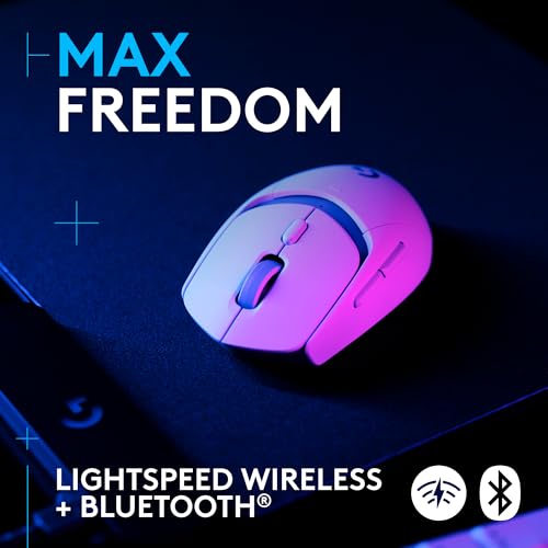 Image of Logitech G309 Lightspeed Wireless Gaming Mouse, Lightweight, LIGHTFORCE Hybrid Switches, Hero 25K Sensor, 300+ Hour Battery Life with AA Battery, 6 Programmable Buttons, PC & Mac - White