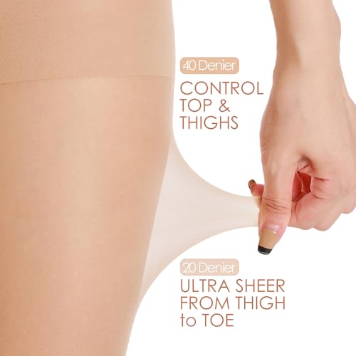 Women's Nylon Tights (2-Pair Pack) - Comfortable Everyday Wear, Versatile Sheer Style3