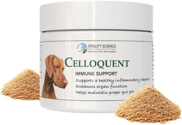 Vitality Science Celloquent for Dogs | Enhanced Immune Support | Maintains Proper Gut pH | Boosts Organ Function | Aids Detoxification & Healthy Inflammatory Response | 100% Safe and Natural (120g)