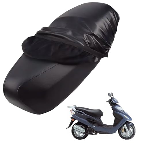 genérico Cuero Funda Asiento Moto Compatible con Kymco Movie XL 125 2005-2008,Funda para Asiento Moto,Funda Asiento Scooter,Impermeables,a Prueba de Lluvia (Black)
